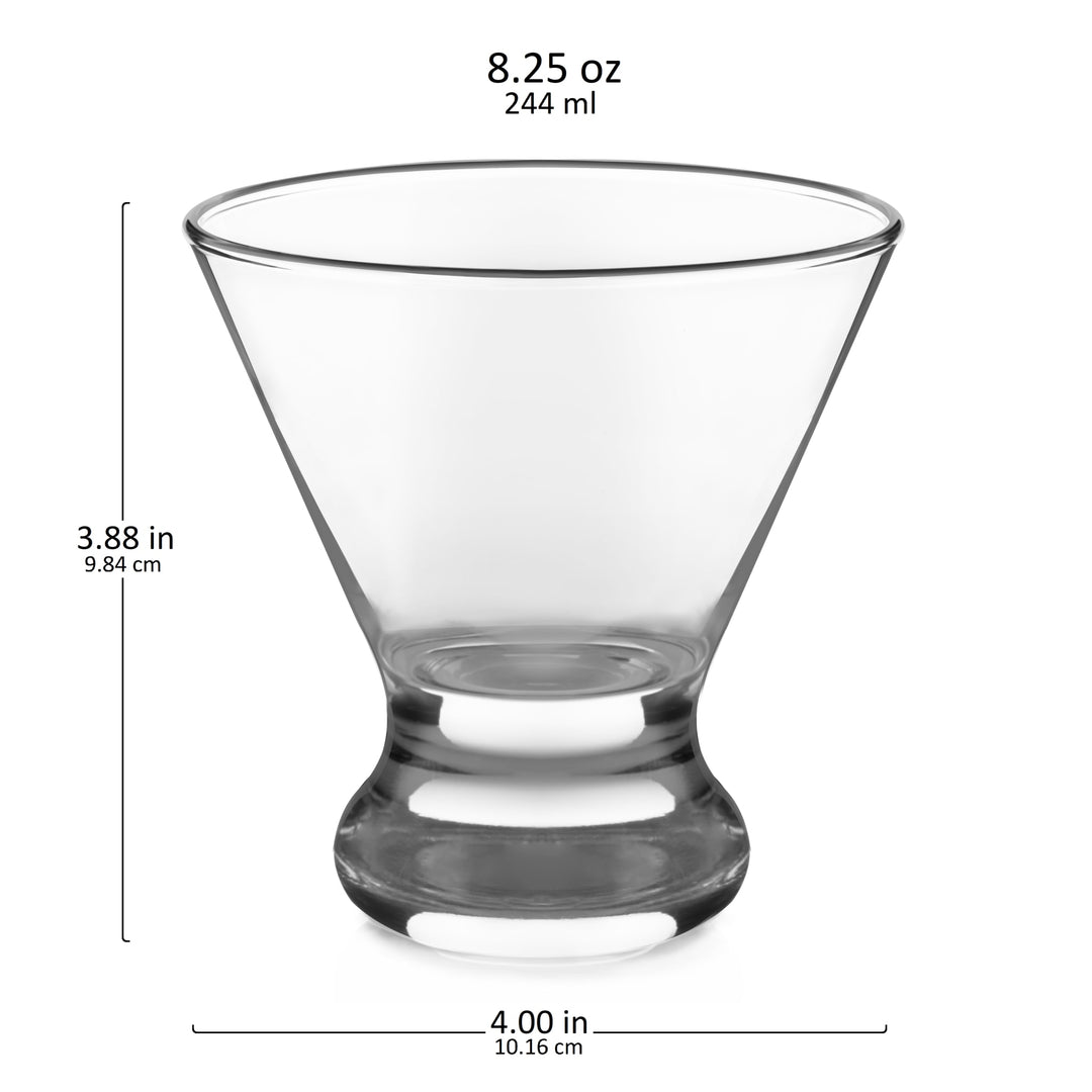 Libbey Cosmopolitan Martini Party Glasses, 8.25 ounce, Set of 12