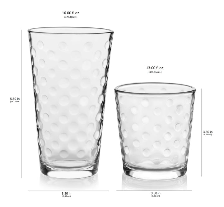 Libbey Awa 16 Piece Tumblers and Rocks Glass Set