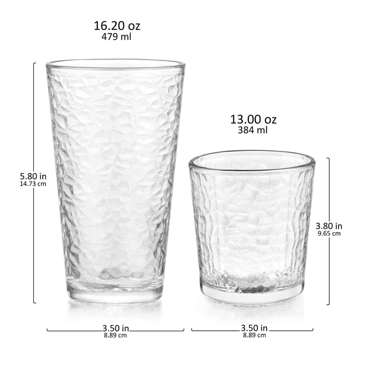Libbey Frost 16 Piece Tumbler and Rocks Glass Set