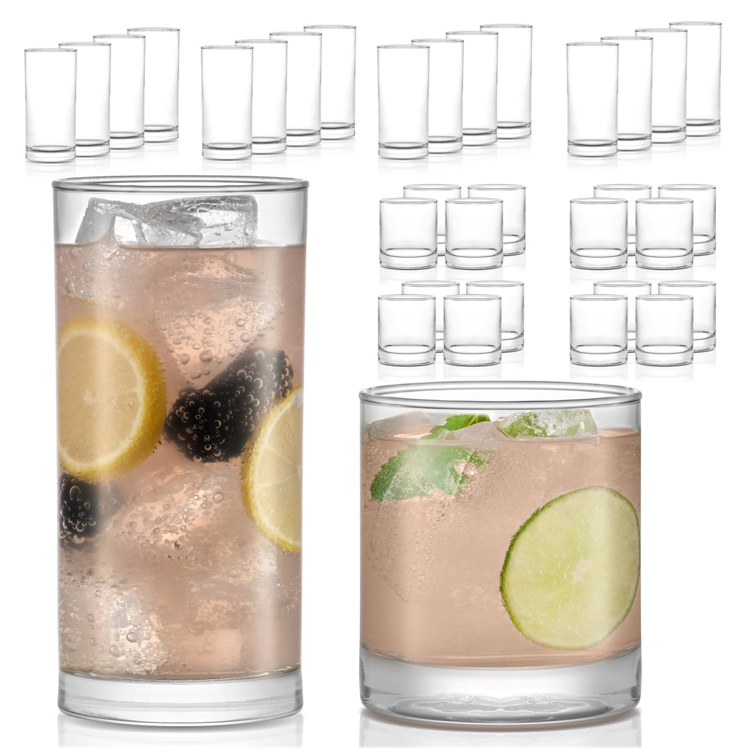Tall, iconic glass shape defined by clean, modern lines with a light, elegant palm-feel