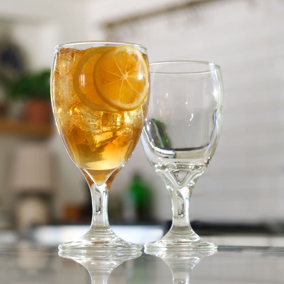 Includes 12, 16.25-ounce goblet glasses (3.125-inch diameter by 7-inch height)