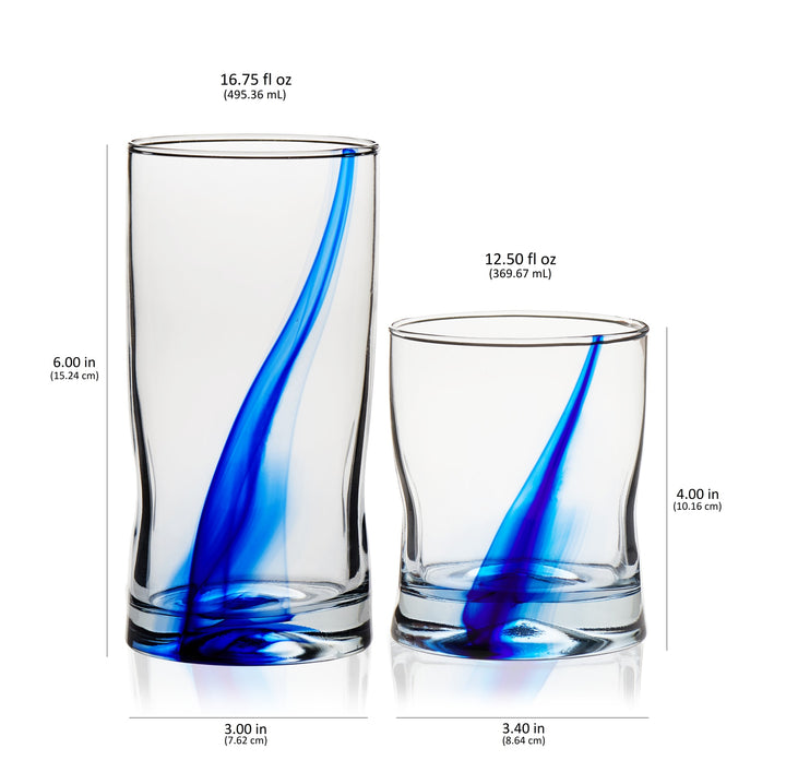 Ensemble de 8 verres à whisky et gobelets Libbey Blue Ribbon Impressions