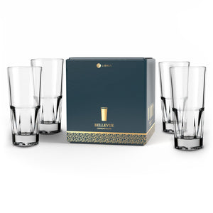 Libbey Bellevue Stackable Drinking Glass, 13.5 ounce, Set of 4