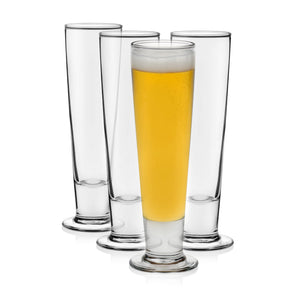 Libbey Stockholm Pilsner Beer Glasses, 14.5 ounce, Set of 4