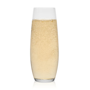 Libbey Stemless Flute Glasses, 9.6 ounce, Set of 6