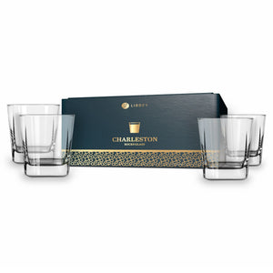 Libbey Charleston Double Old Fashioned Rocks Glass, 12 ounce, Set of 4