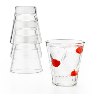 Libbey Endeavor Stacking DuraTuff Rocks Glasses, 9 ounce, Set of 12