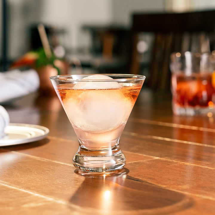 Set includes twelve 8.25‑oz martini/cosmopolitan glasses (4" diameter × 3.875" height)