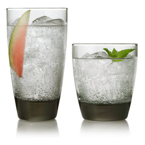 Juego de vasos y rocas Libbey Classic Smoke de 16 piezas