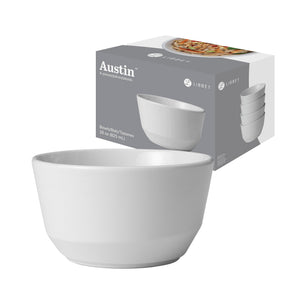 Libbey Austin 28 ounce Porcelain Soup Salad Bowl, Set of 4, White