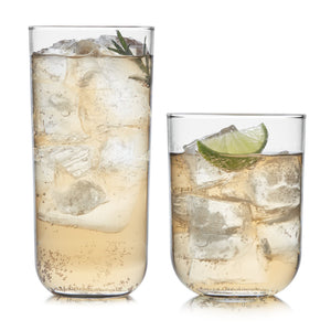 Libbey Polaris 16 Piece Tumbler and Rocks Glass Set, Axis
