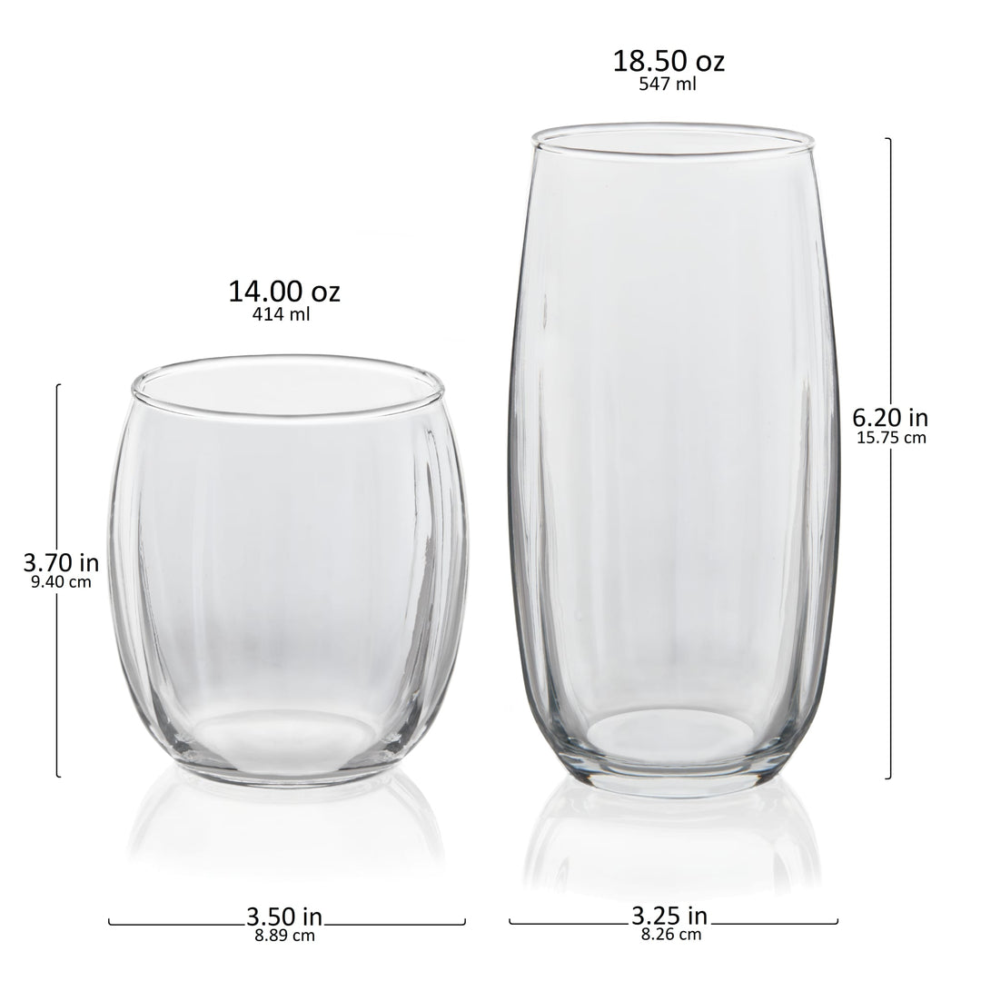 Ensemble de 16 verres à whisky et gobelets Libbey Samba