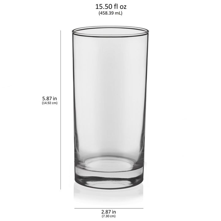 Libbey Heavy Base Tumbler Glasses, 15.5 ounce, Set of 8