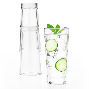 Libbey Endeavor Stacking DuraTuff Cooler Glasses, 16 ounce, Set of 12