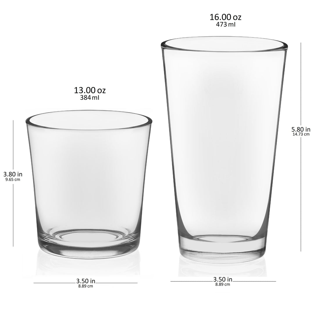 Libbey Preston 16 Piece Tumbler and Rocks Glass Set