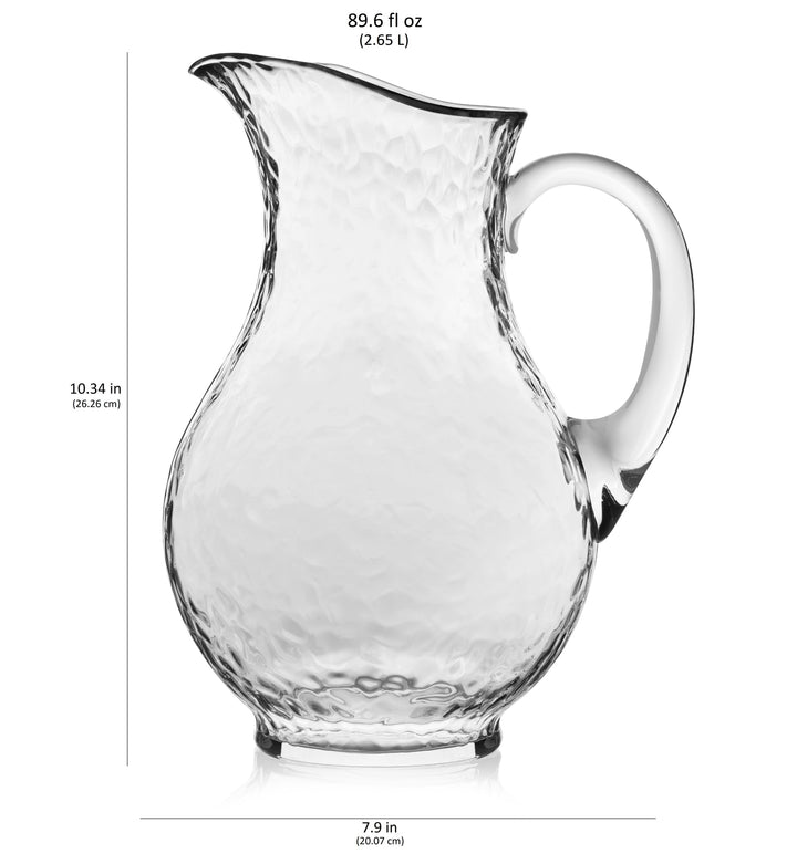 Care Instructions: Hand washing is recommended to help maintain the hammered finish and clarity of the glass.