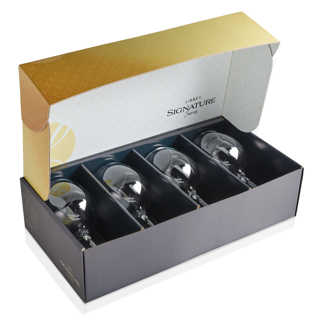 Juego de regalo de vino tinto globo Kentfield de Libbey Signature de 4, 24 onzas